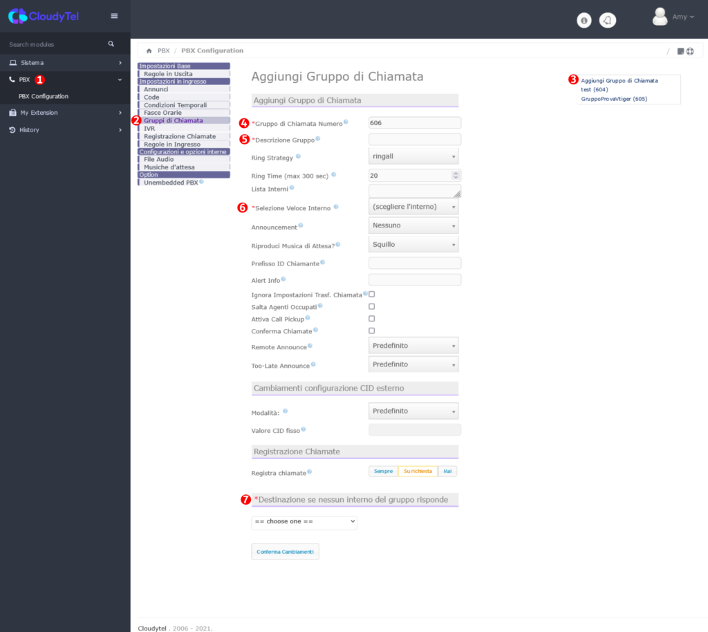 Immagine Gruppi di chiamata